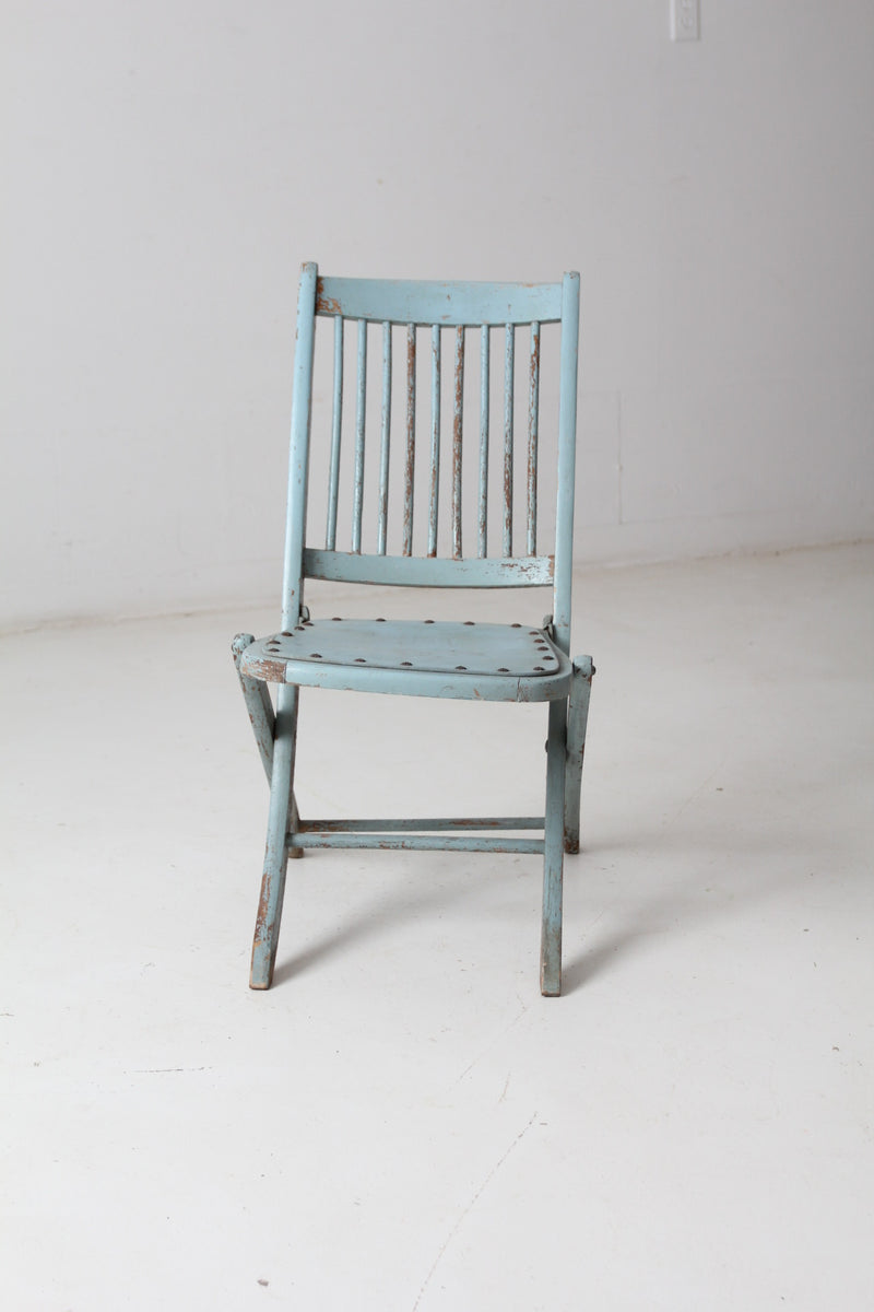 antique painted wood folding chair