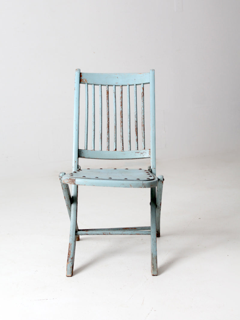 antique painted wood folding chair