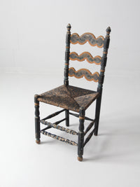 antique folk art painted chair