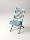 antique painted wood folding chair
