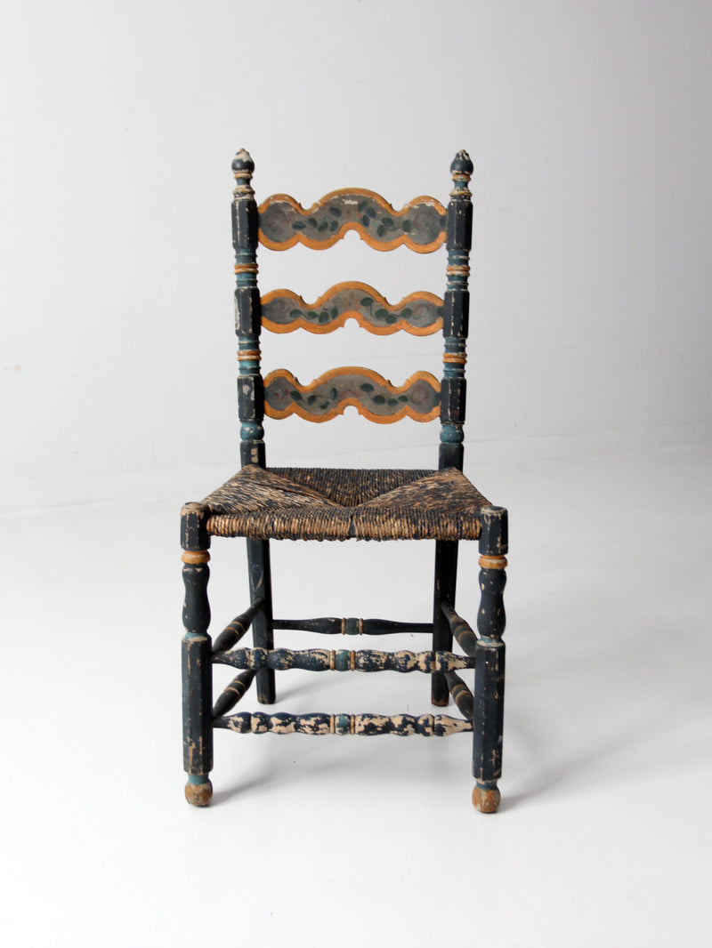 antique folk art painted chair