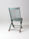 antique painted wood folding chair