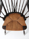 antique Windsor arm chair with rush seat