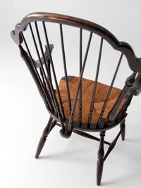 antique Windsor arm chair with rush seat