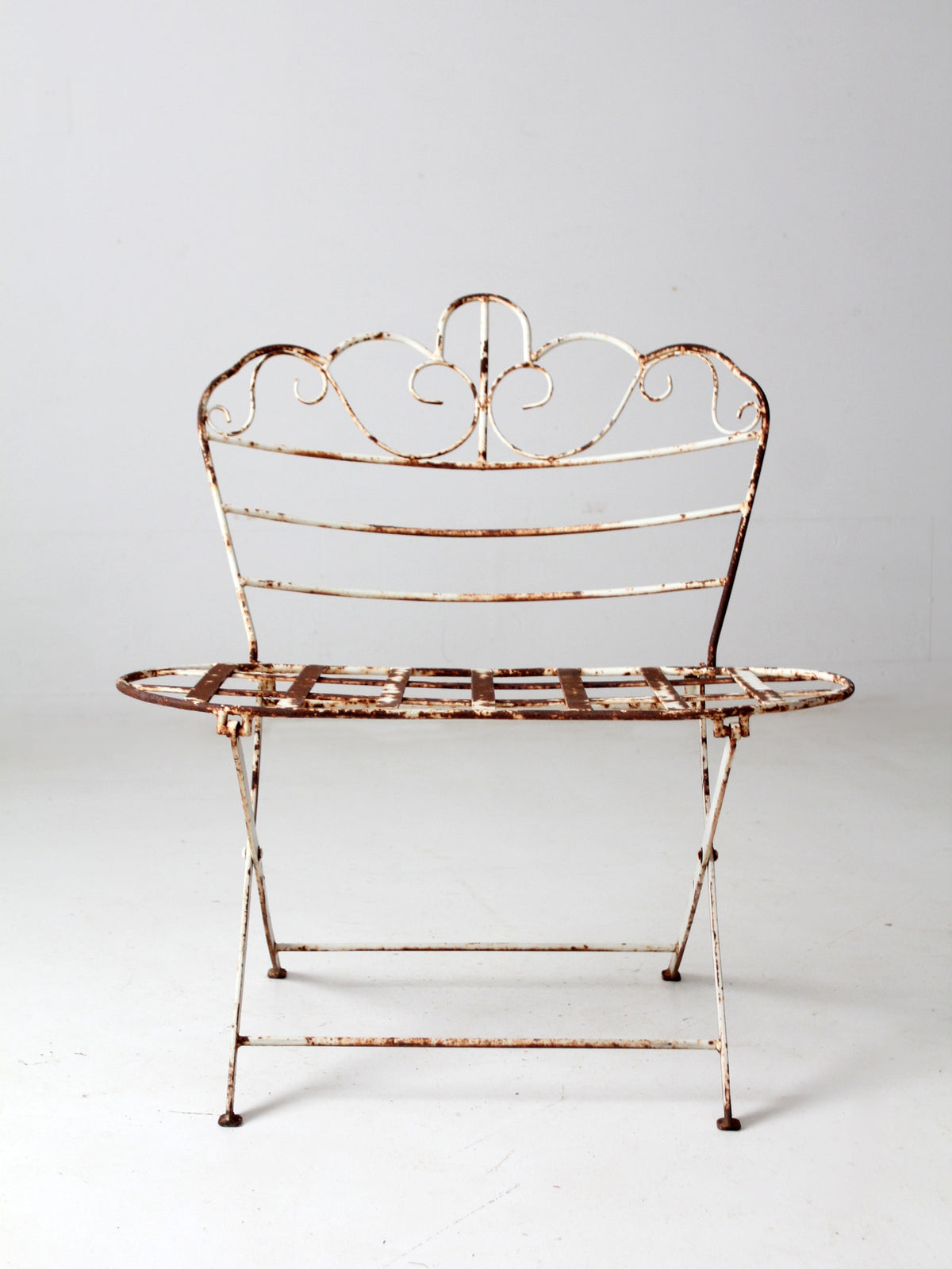 antique metal garden bench