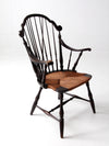 antique Windsor arm chair with rush seat