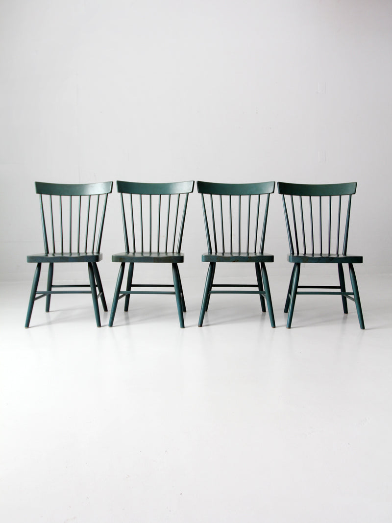 vintage painted pine dining chairs set 8