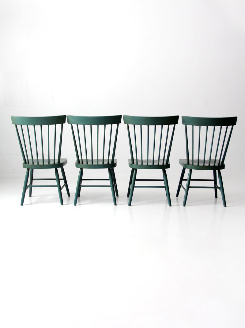 vintage painted pine dining chairs set 8