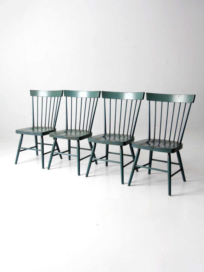 vintage painted pine dining chairs set 8