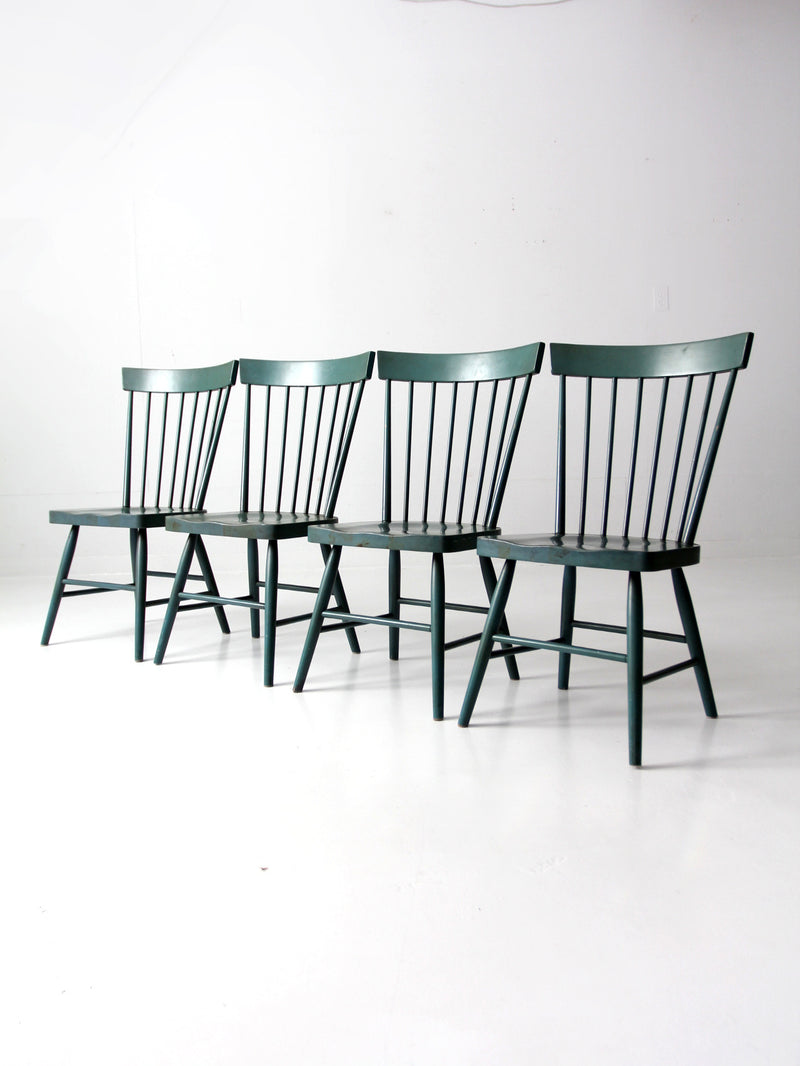 vintage painted pine dining chairs set 8