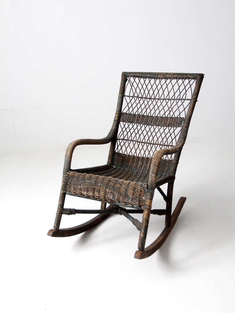 antique wicker rocking chair