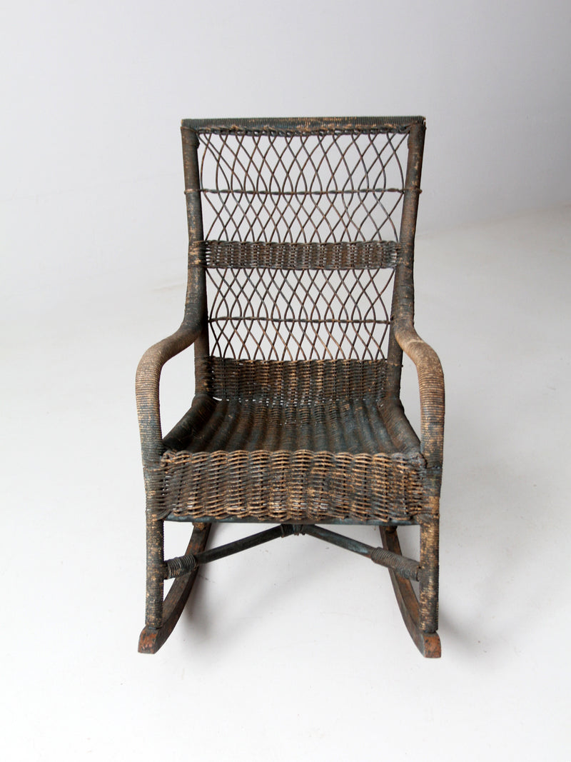 antique wicker rocking chair