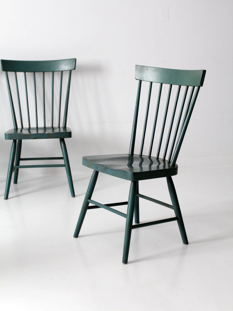 vintage painted pine dining chairs set 8