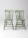 antique fiddleback painted chairs pair