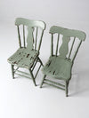 antique fiddleback painted chairs pair