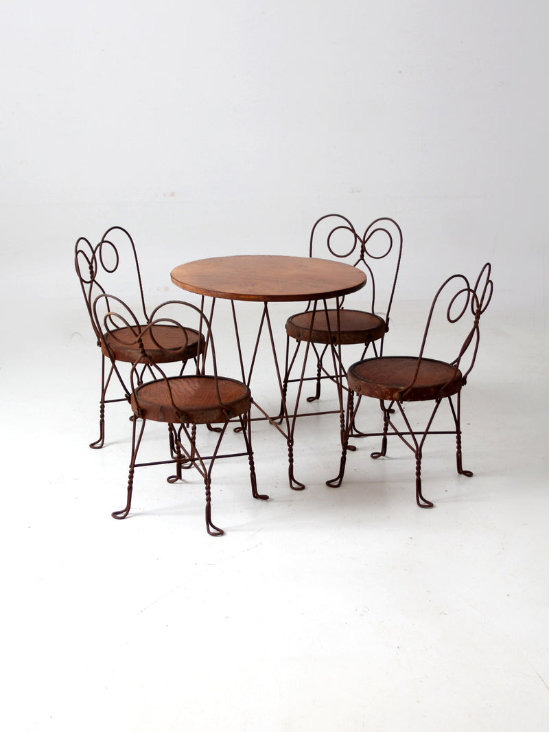 antique children's ice cream parlor table & chairs set