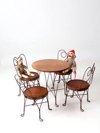 antique children's ice cream parlor table & chairs set