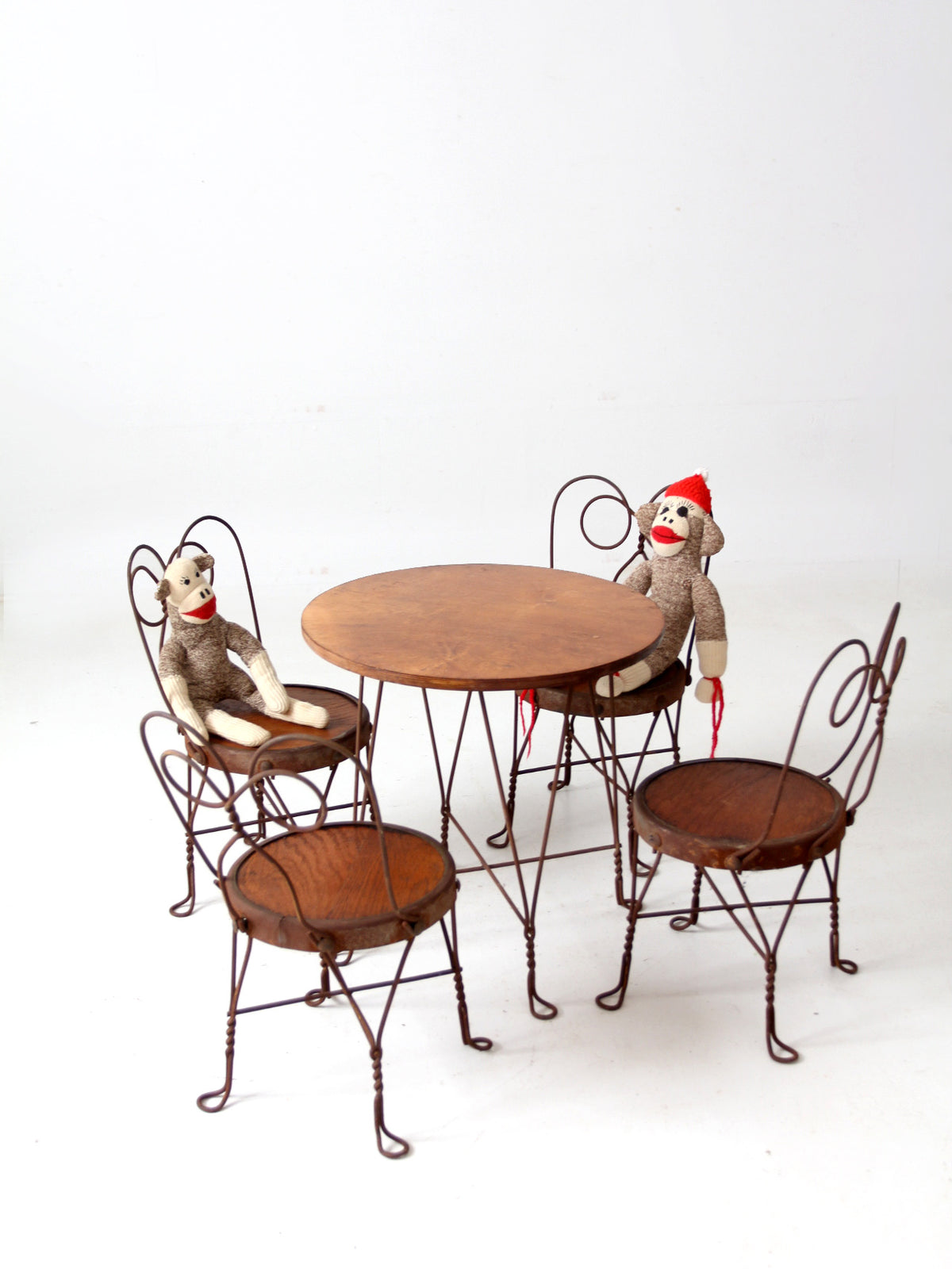 antique children's ice cream parlor table & chairs set