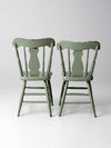 antique fiddleback painted chairs pair