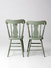 antique fiddleback painted chairs pair