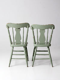 antique fiddleback painted chairs pair