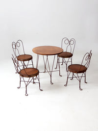 antique children's ice cream parlor table & chairs set