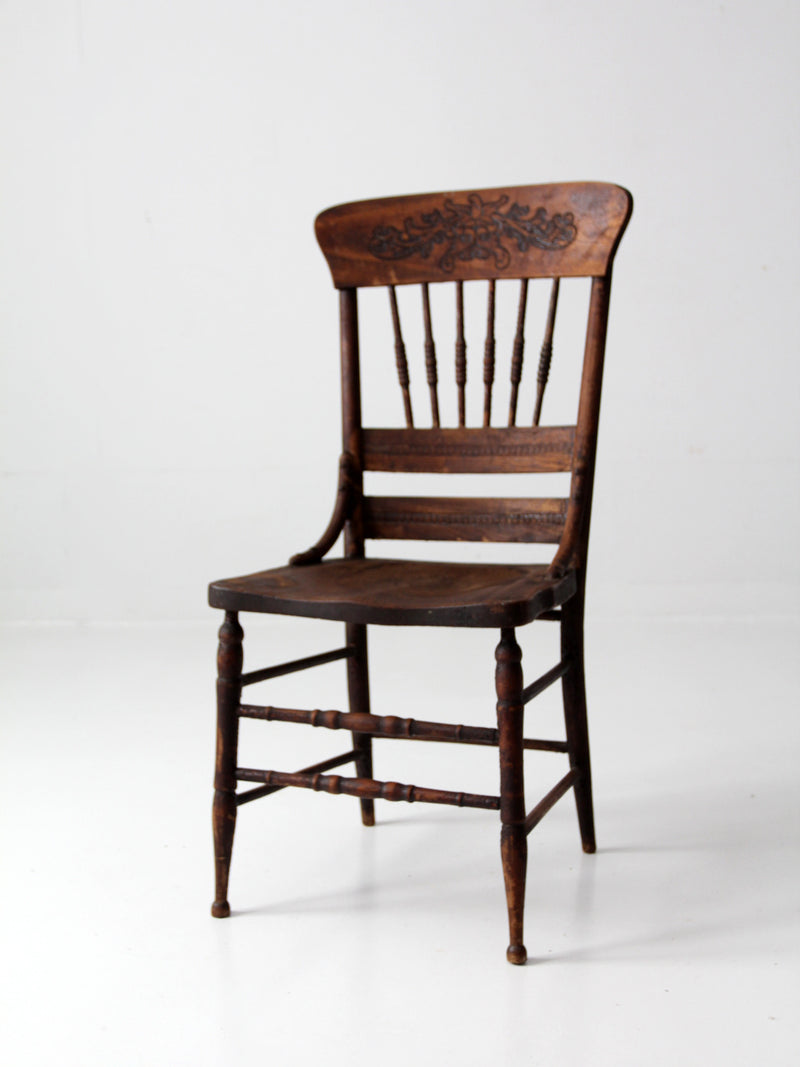 antique pressed back dining chair