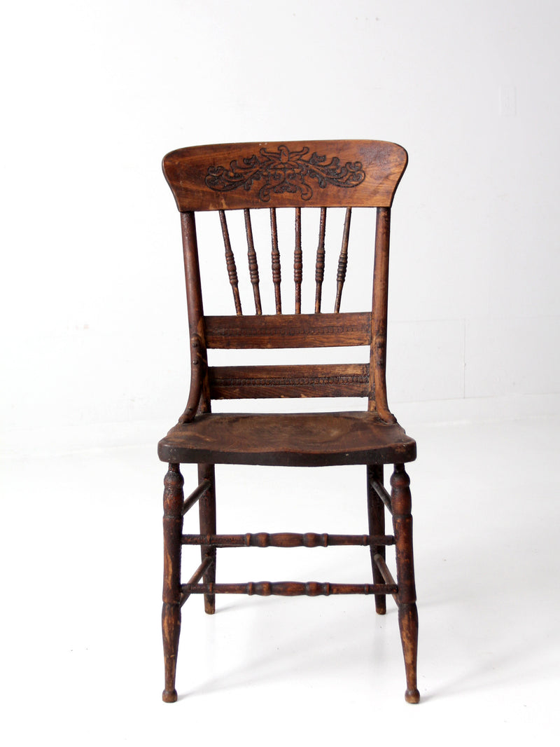 antique pressed back dining chair