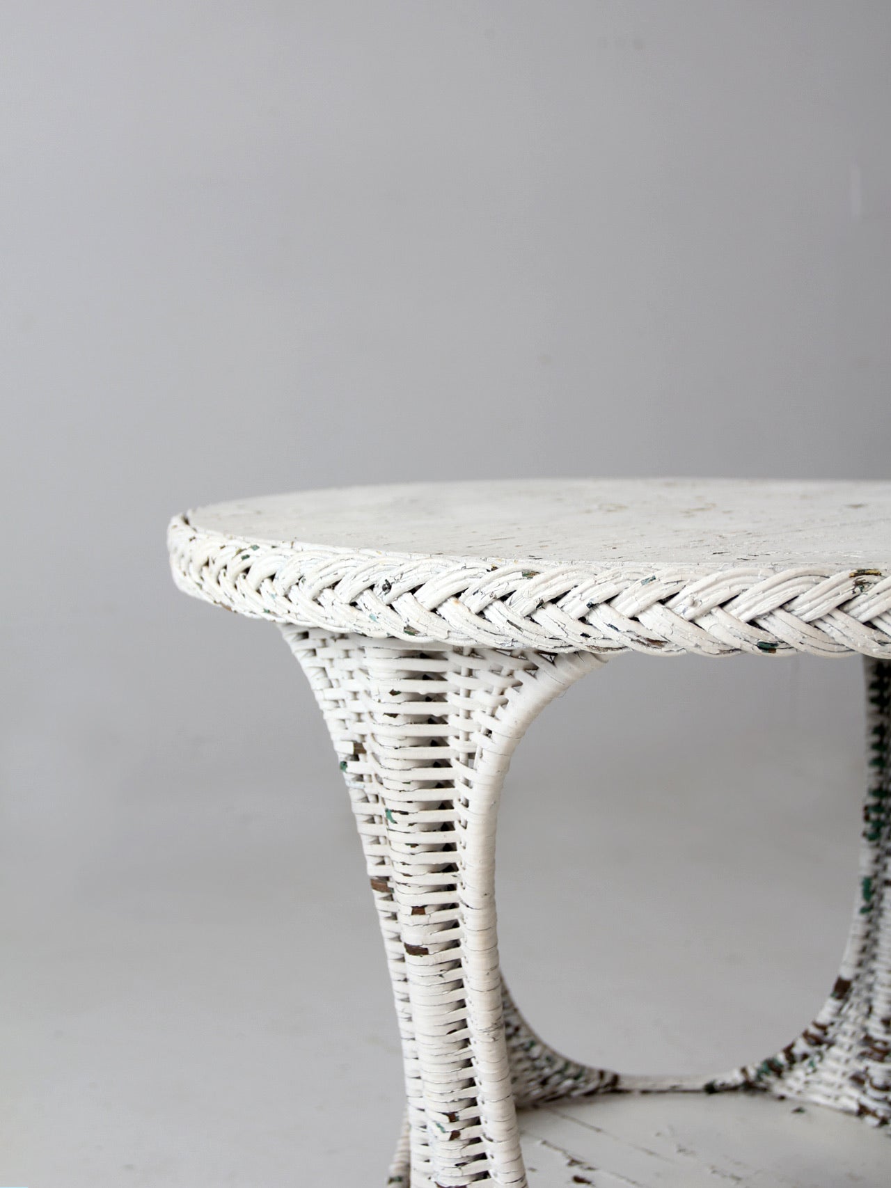 antique white wicker table