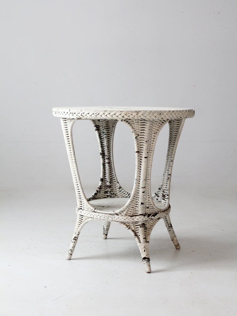 antique white wicker table