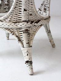 antique white wicker table