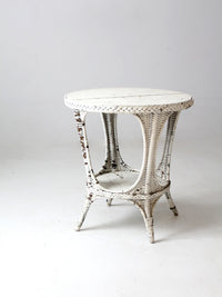 antique white wicker table