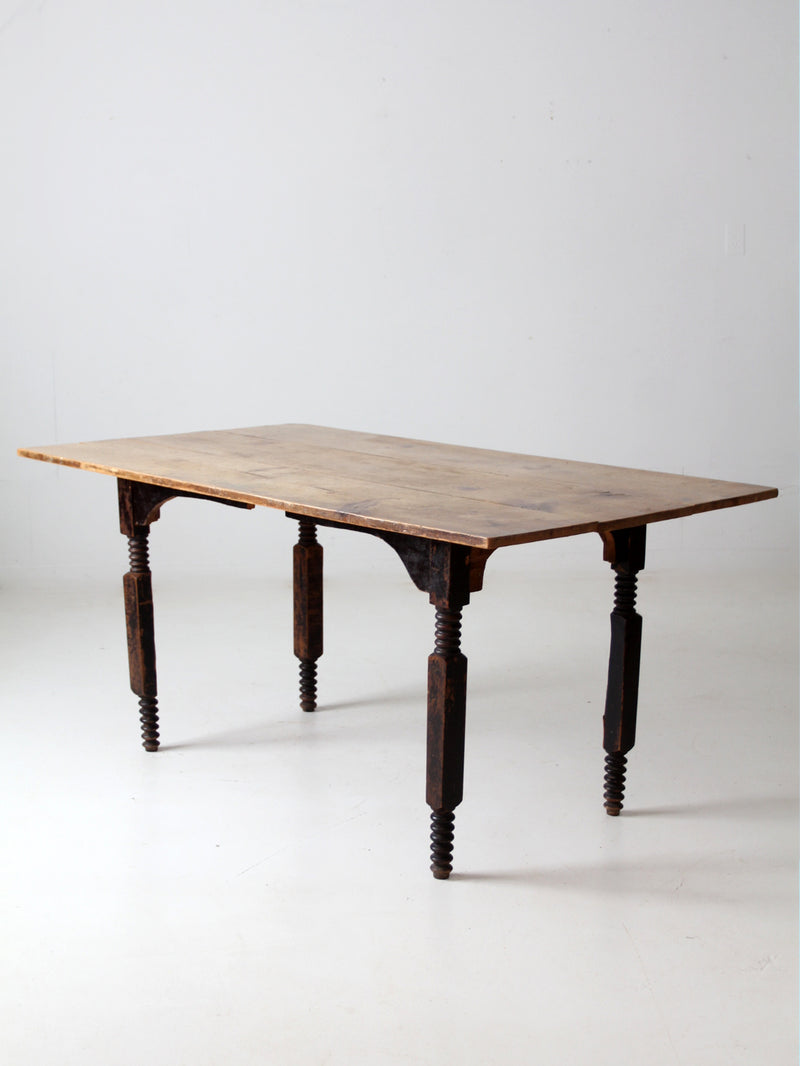 antique wood dining table