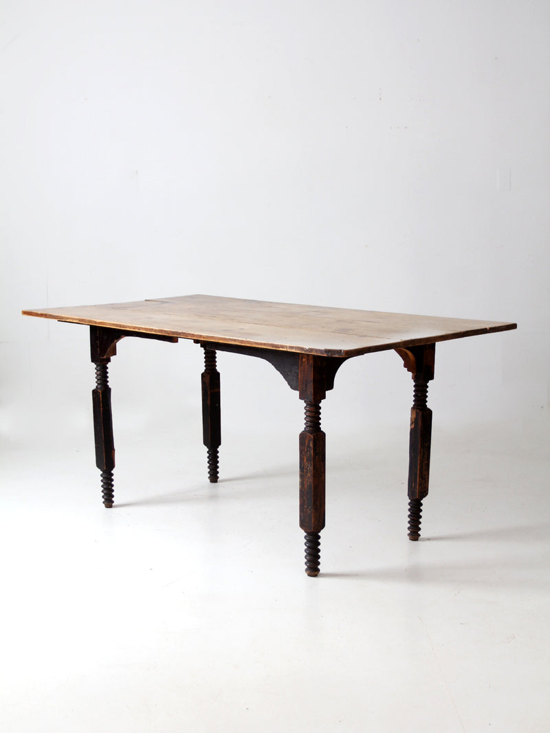 antique wood dining table