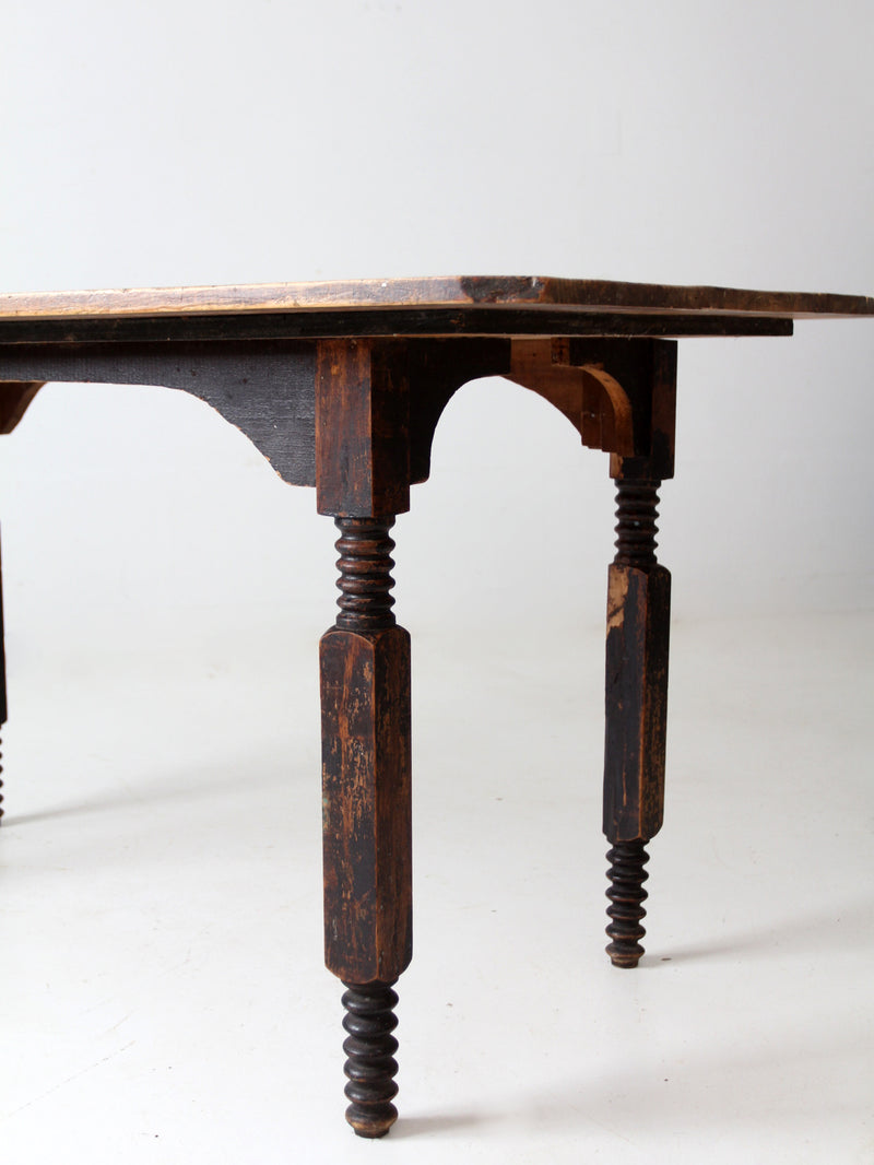 antique wood dining table
