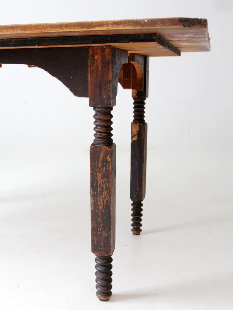 antique wood dining table