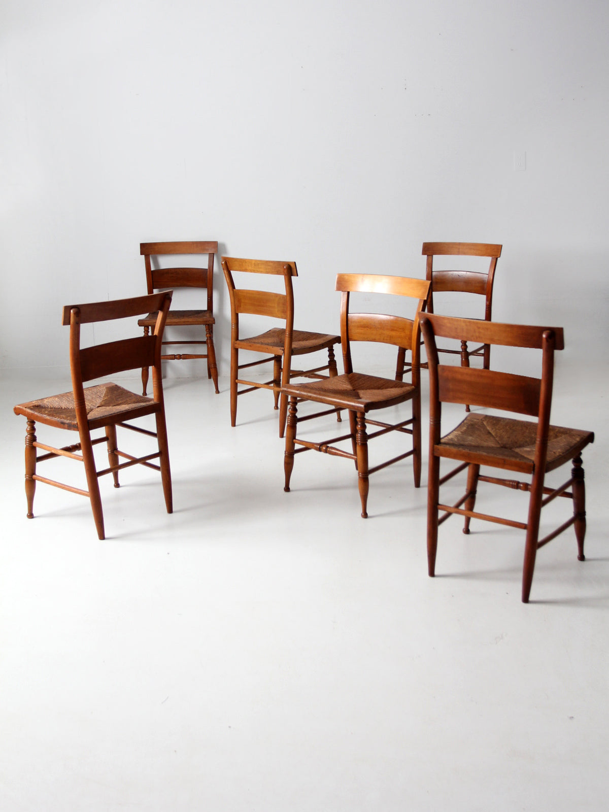 antique rush seat chairs set of 6