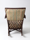 antique wicker rocking chair with cushion seat