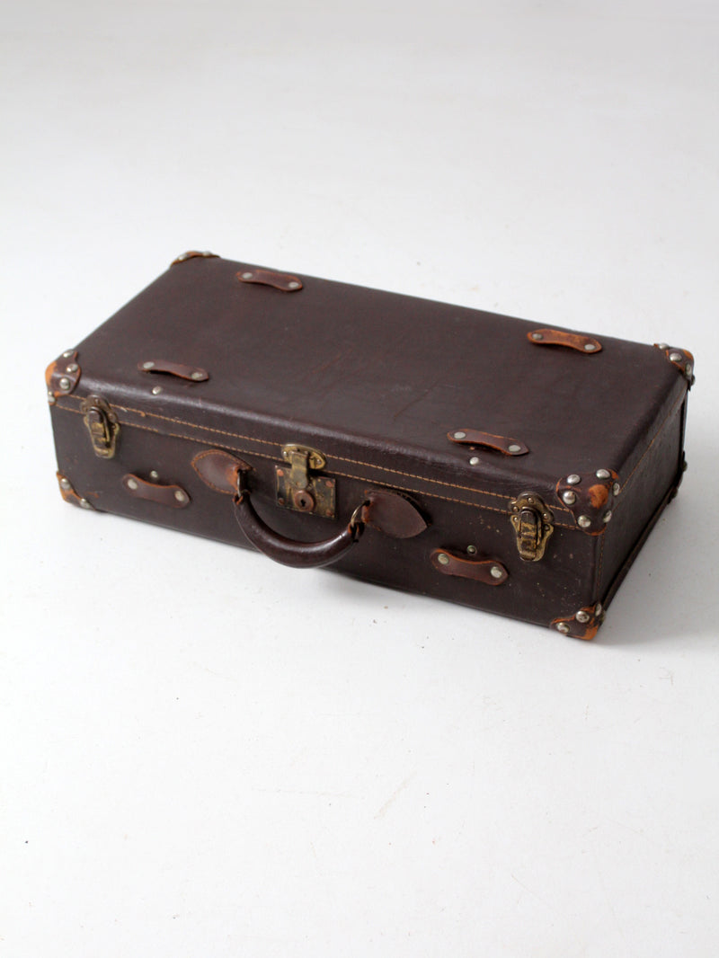 vintage brown leather suitcase