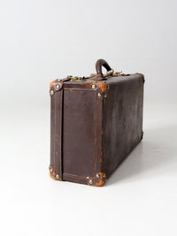 vintage brown leather suitcase