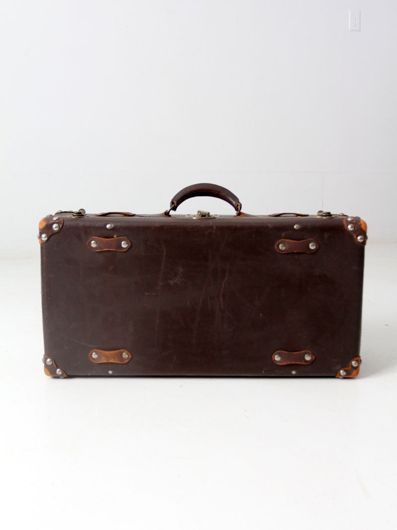 vintage brown leather suitcase