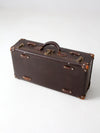 vintage brown leather suitcase