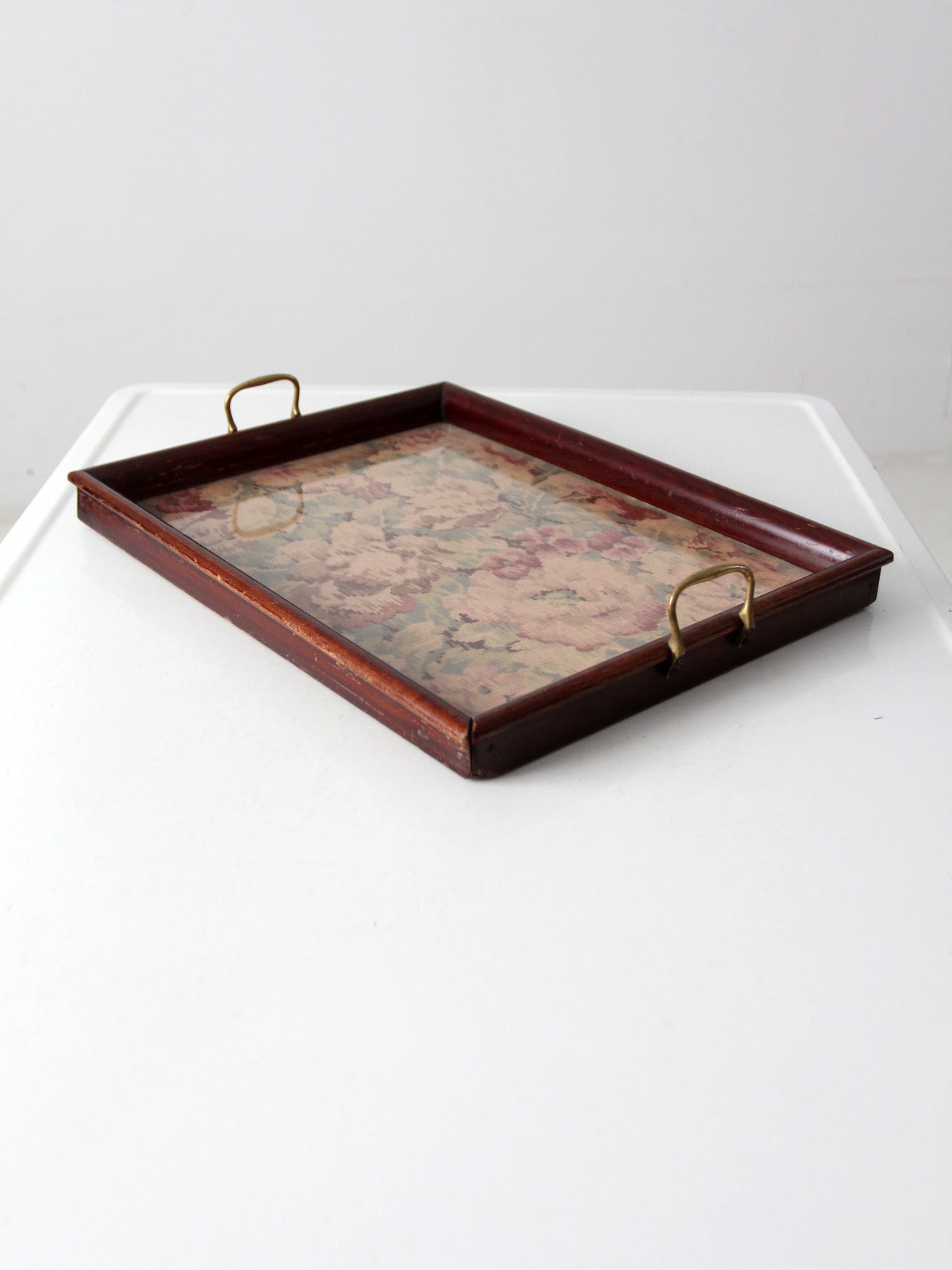 vintage floral tray
