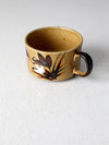 vintage floral studio pottery mug