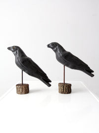 vintage crow decoys pair