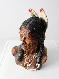 vintage plaster Indian bust