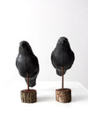 vintage crow decoys pair