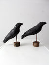 vintage crow decoys pair