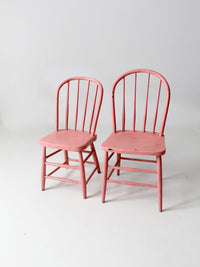 antique pink spindle back chairs pair