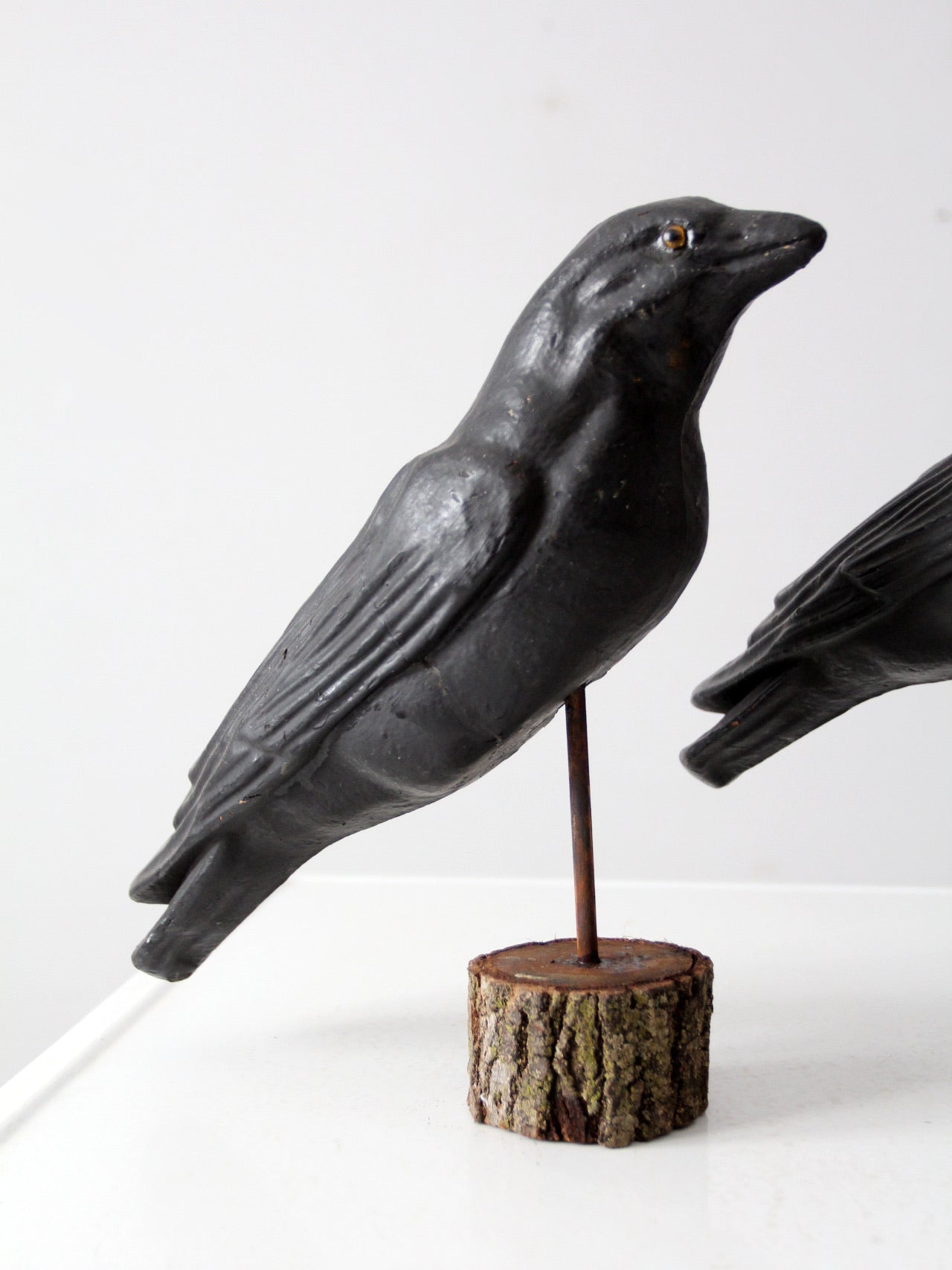 vintage crow decoys pair – 86 Vintage
